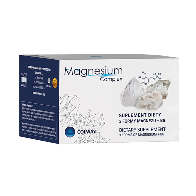 Магний Colway Magnesium Complex, три формы магния с витамином B6, капсулы